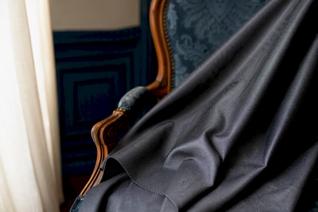 Close-up of sharkskin suit fabric weave