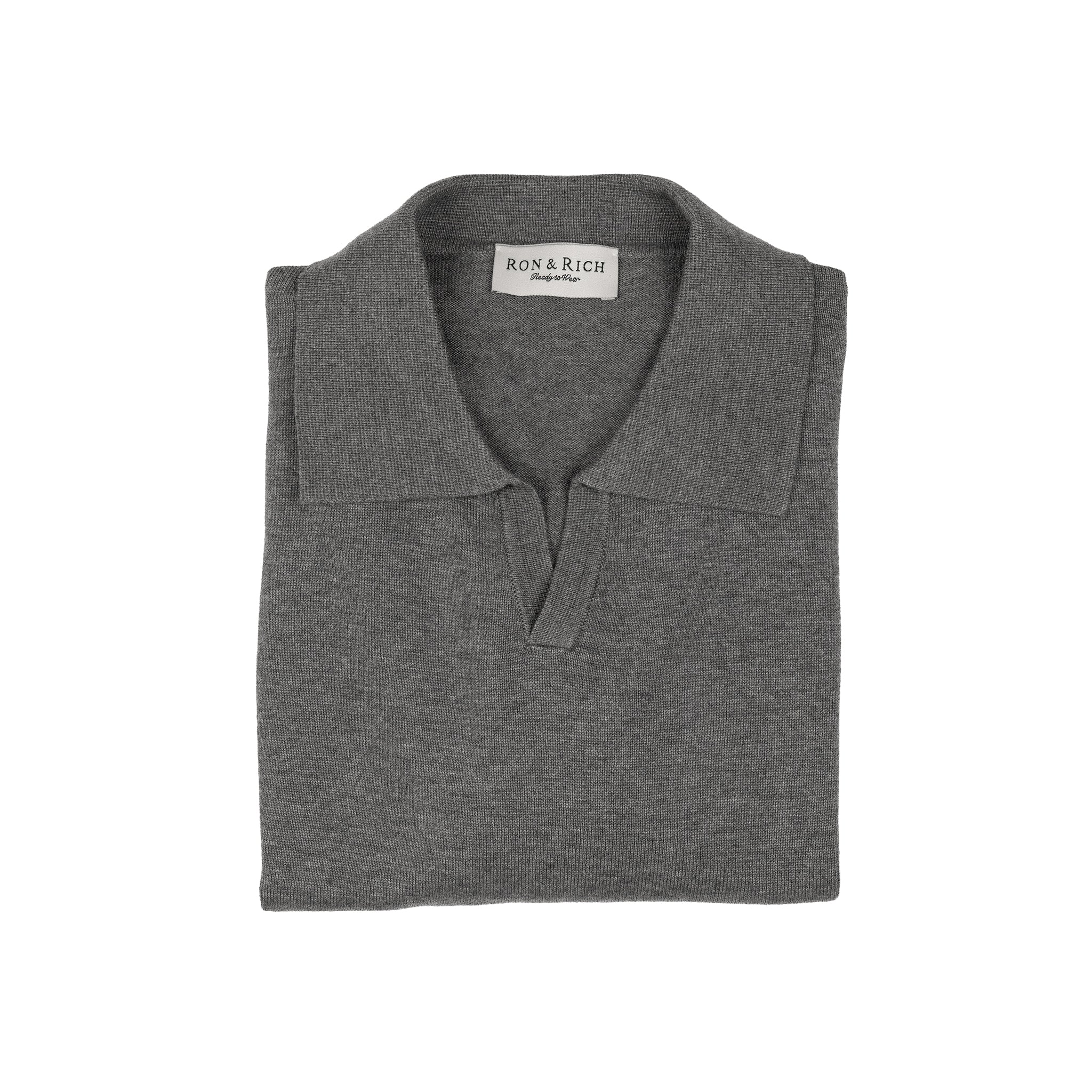 Knit Polo Tee - Grey