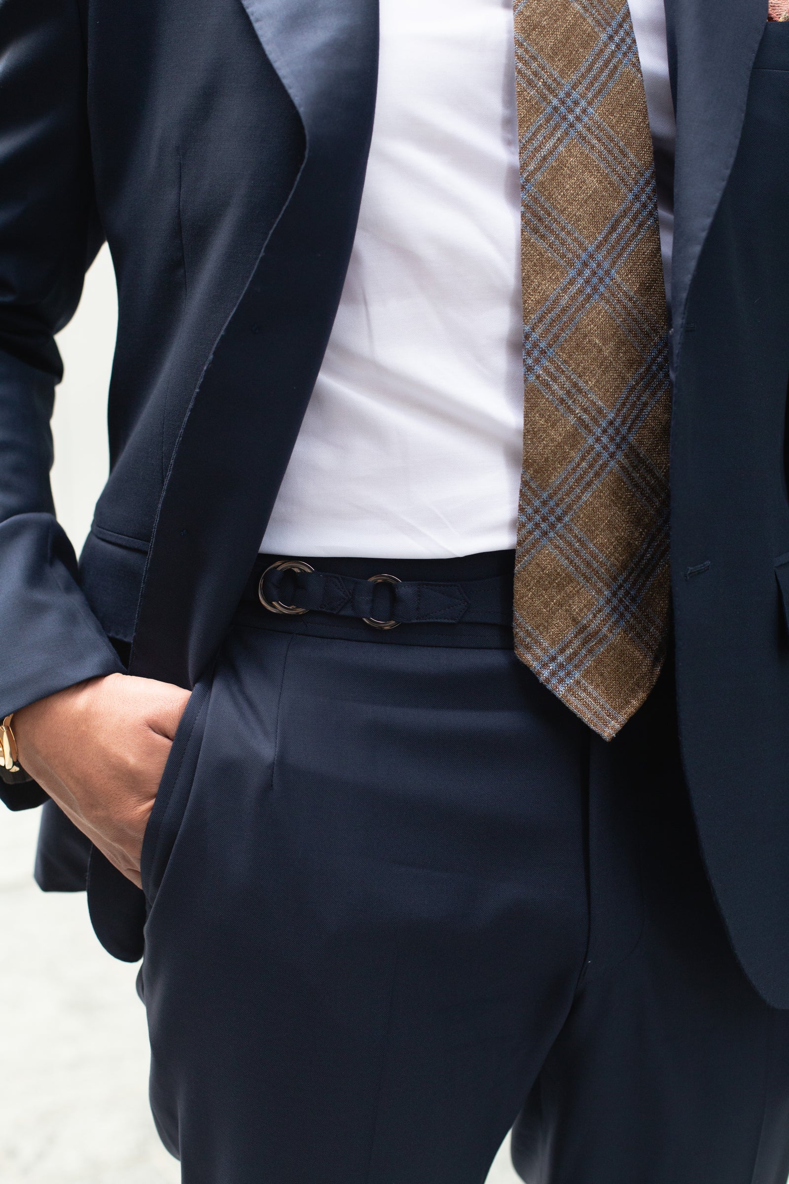 Navy bespoke wedding suit