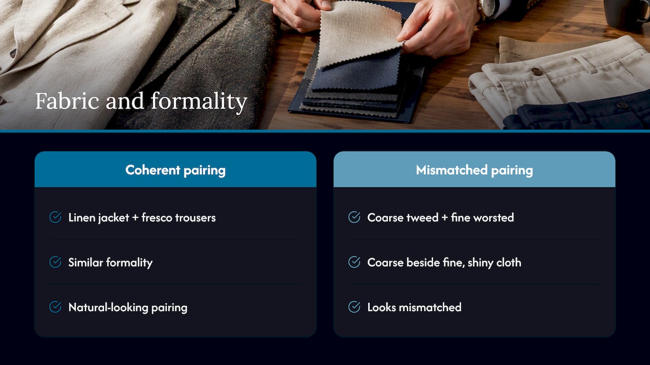 Comparison of coherent and mismatched fabric pairings