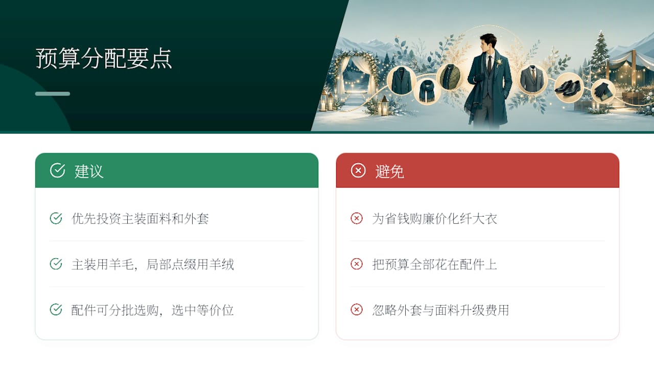 新郎冬季服装预算分配图