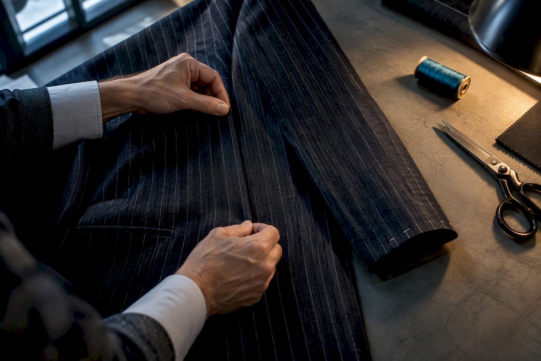 Tailor matching stripes across jacket seam