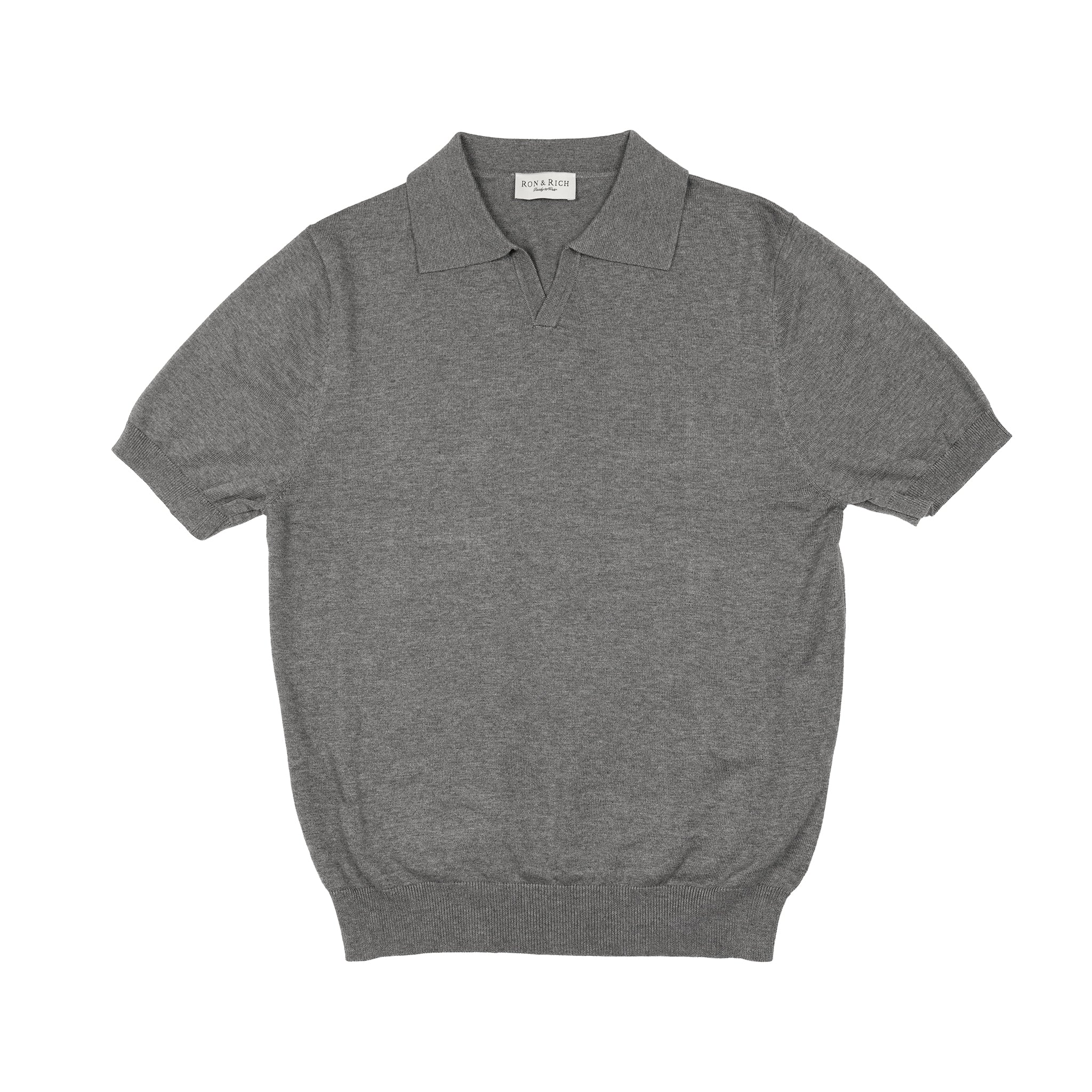 Knit Polo Tee - Grey